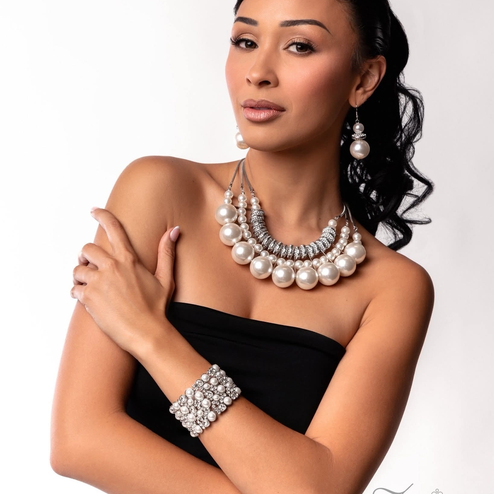 Sophisticated Silver Pearl Necklace